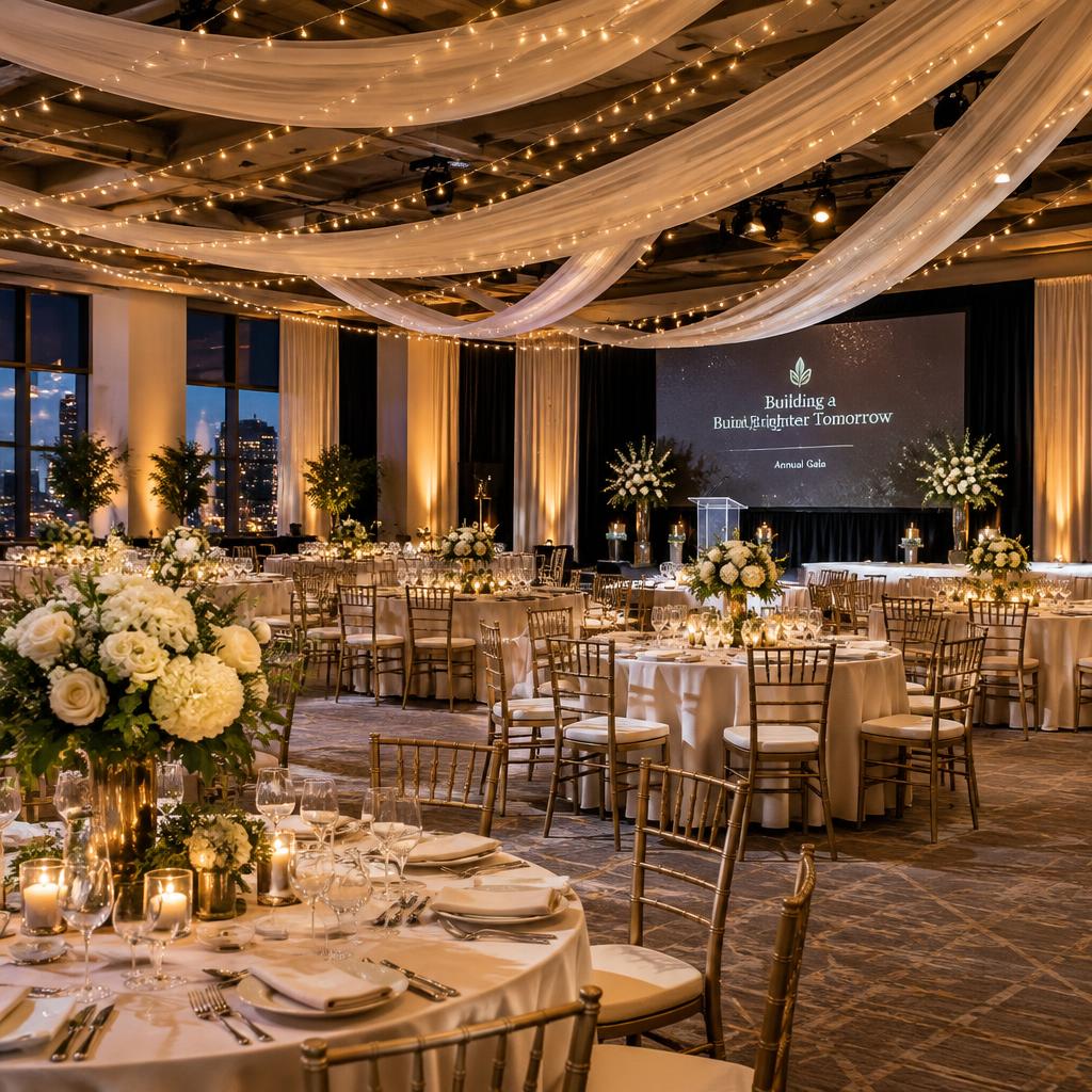 Decor team for corporate gala,Β 200 guests